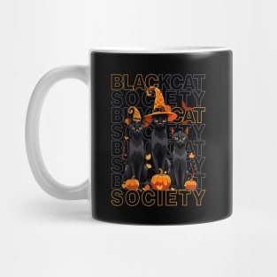 Black cat society Halloween cat lover Mug
